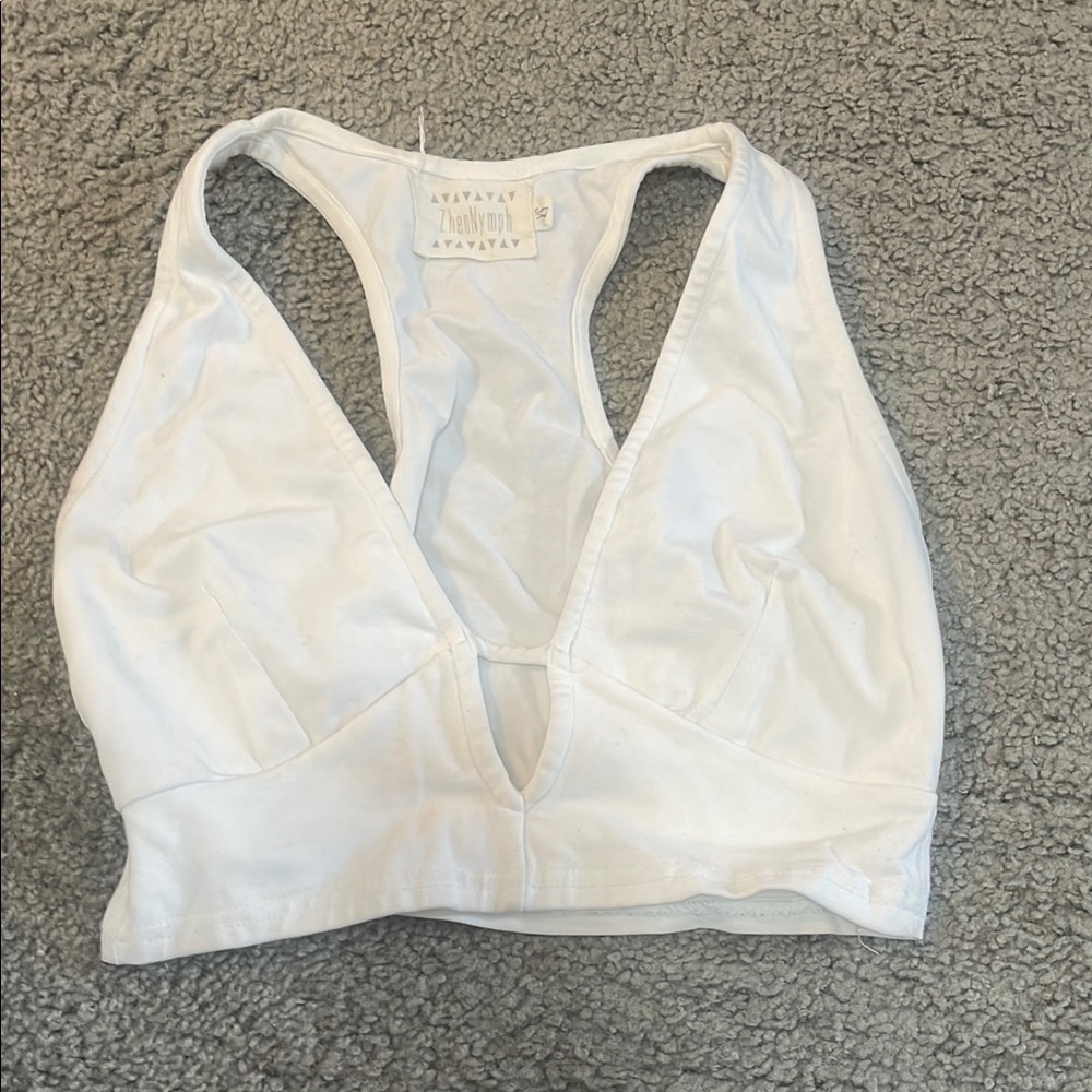 White Halter Crop Top
